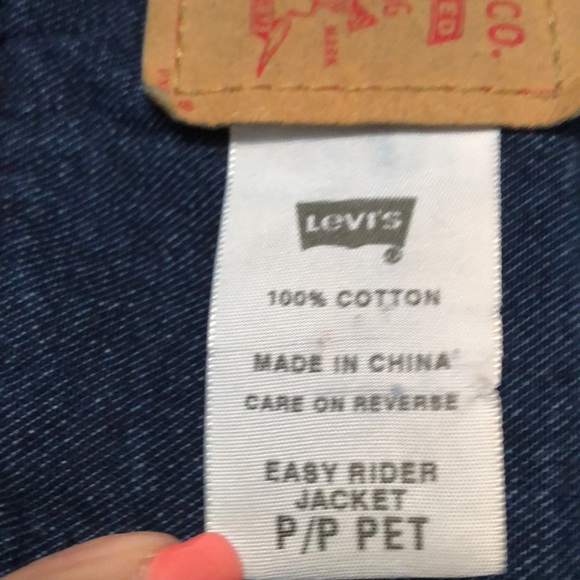 Levi’s Easy Rider jacket dark wash inner pockets copper hardware snap front. - Picture 6 of 8